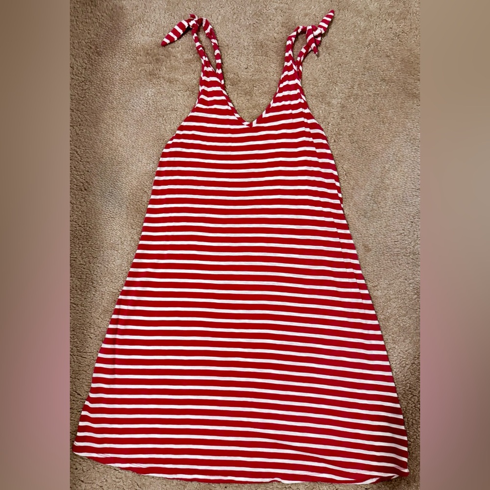 The Gap Coral and White Striped Woman’s Dress - like new